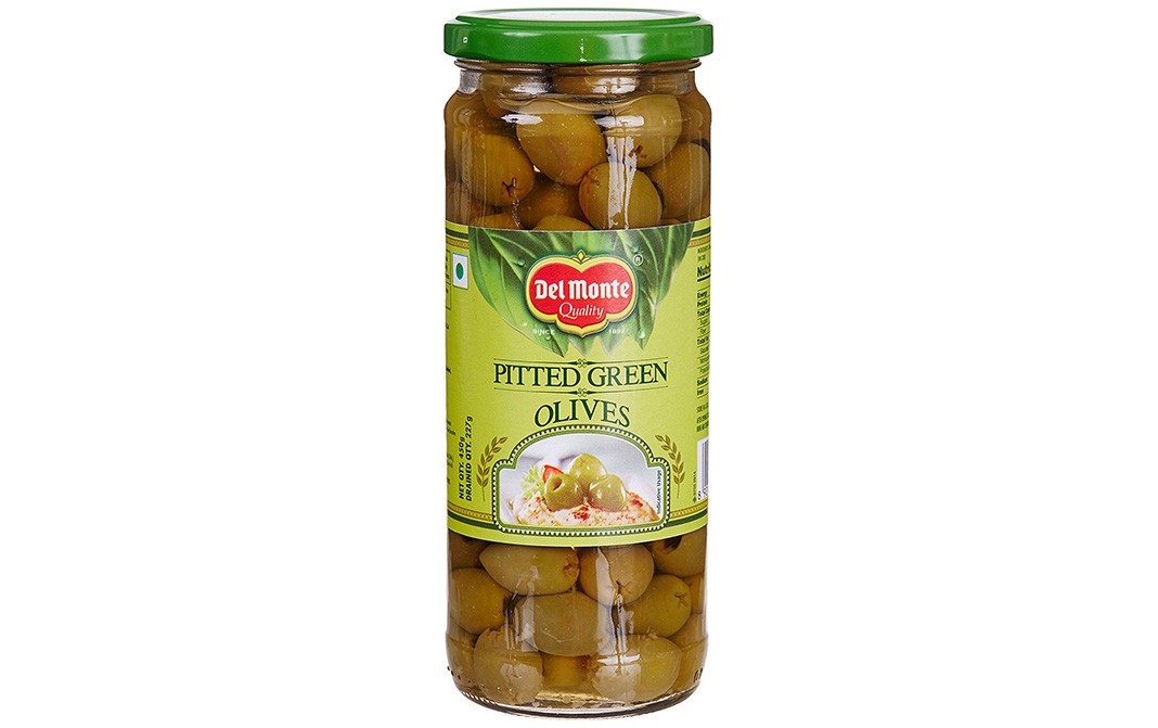 Del Monte Pitted Green Olives   Glass Jar  450 grams